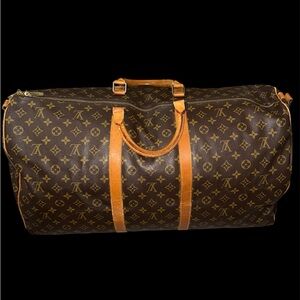 Louis Vuitton Monogram Keepall 60 duffle Brown Bag